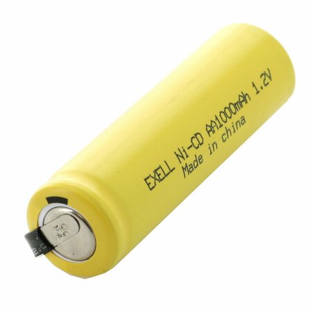 EXELL BATTERY AA 1.2V 1000mAh Rechargeable Battery w/Tabs for LED Lights, Hobby, Alarms EBC-308-1